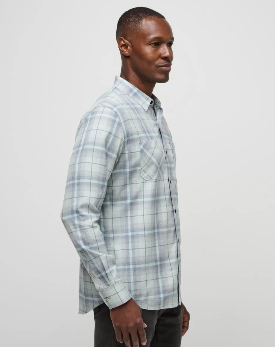 CLOUD PLAID FLANNEL BUTTON-UP*TravisMathew Cheap